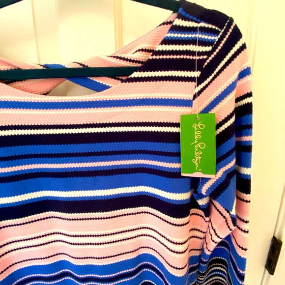 Lilly Pulitzer Paradise Pin the Swim Stripe shift dress NWT size Large - Picture 5 of 7